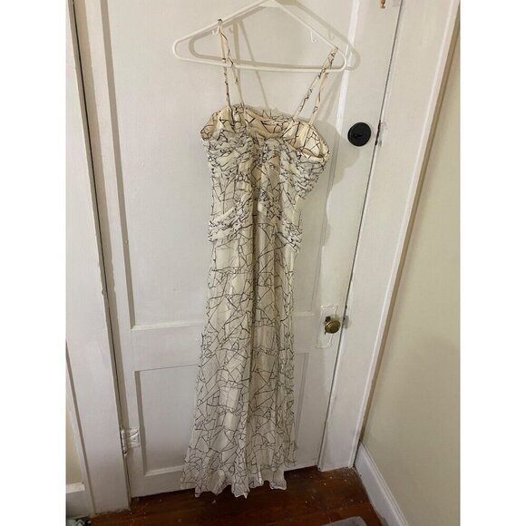 Carolina Herrera Women's Cream/Black Layered 100% Silk Dress - 6 - Picture 7 of 17